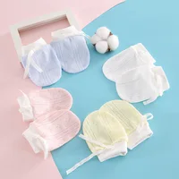 0-12 Months Baby Protective Gloves Anti Scratch Face Newborn Boy Girl Thin Breathable Hand Protector Soft Cotton Kids Gloves 2