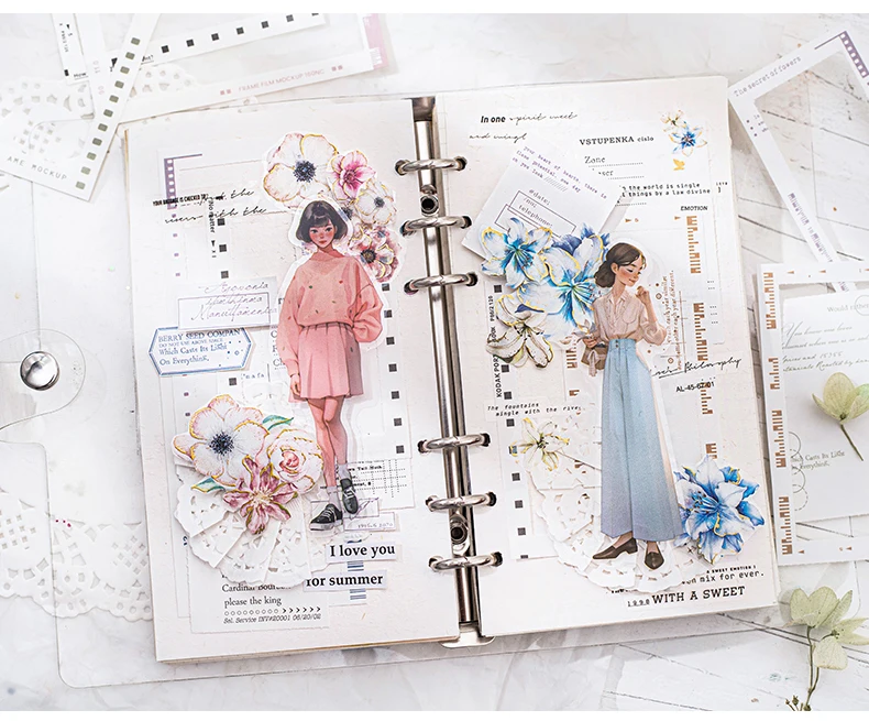 Yoofun 30 Blatt Vintage Film Grenze Material Papier Collage Kunst liefert Briefpapier Memo Pads Journal ing Scrap booking Memo – Detail 13
