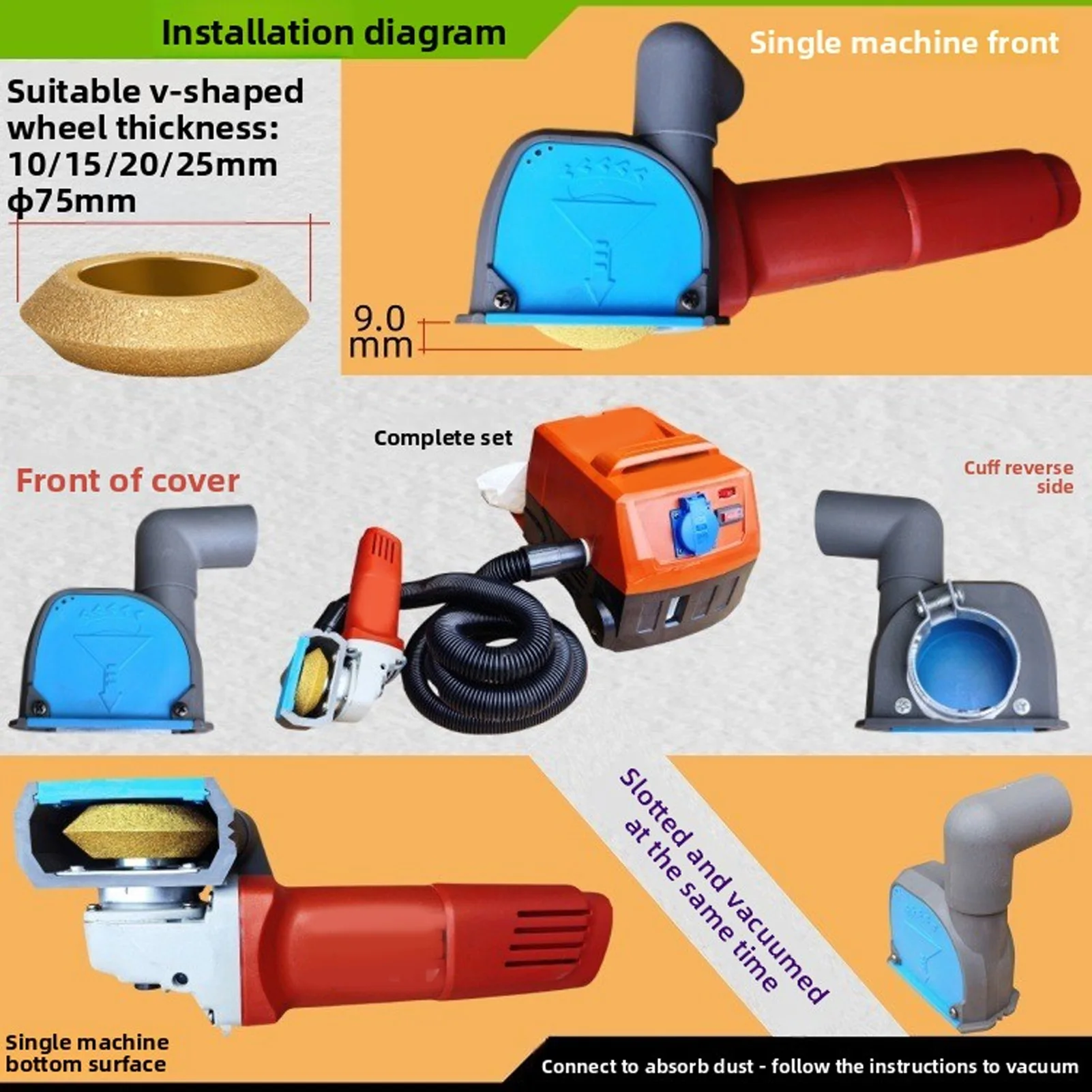 Grinding Dust Shroud Clean 4-4.5in Angle Grinder Dust Shroud Cutting High Efficiency Effective Easy To Install for Wall Floor