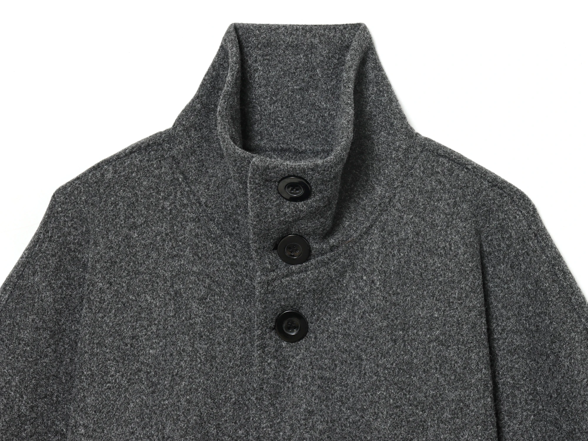 Women Gray Spring Autumn New Lace Up High Neck Jackets With Belt Wool Lose Cape Coats High Street Ladies Warm Elegant Cloak Coat