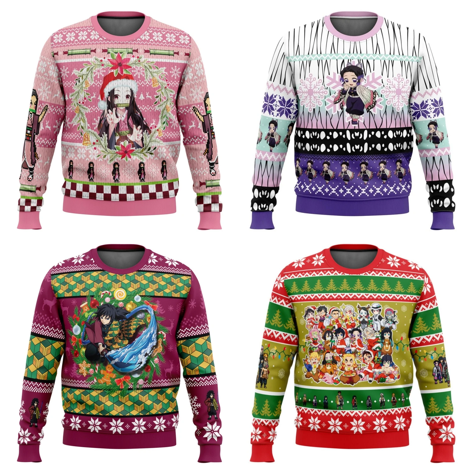 

New Demon Killer Ugly Christmas Sweater Gift Santa Claus Pullover Men's 3D Sweatshirt and Tops Autumn/winter Clothing 2023