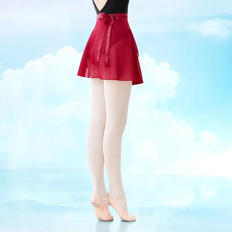 Women Ballet Skirt Women Ballet Skirt Black Chiffon Dance Skirt Girls Dance Wrap Semi-opaque Ballerina Adjustable Tie