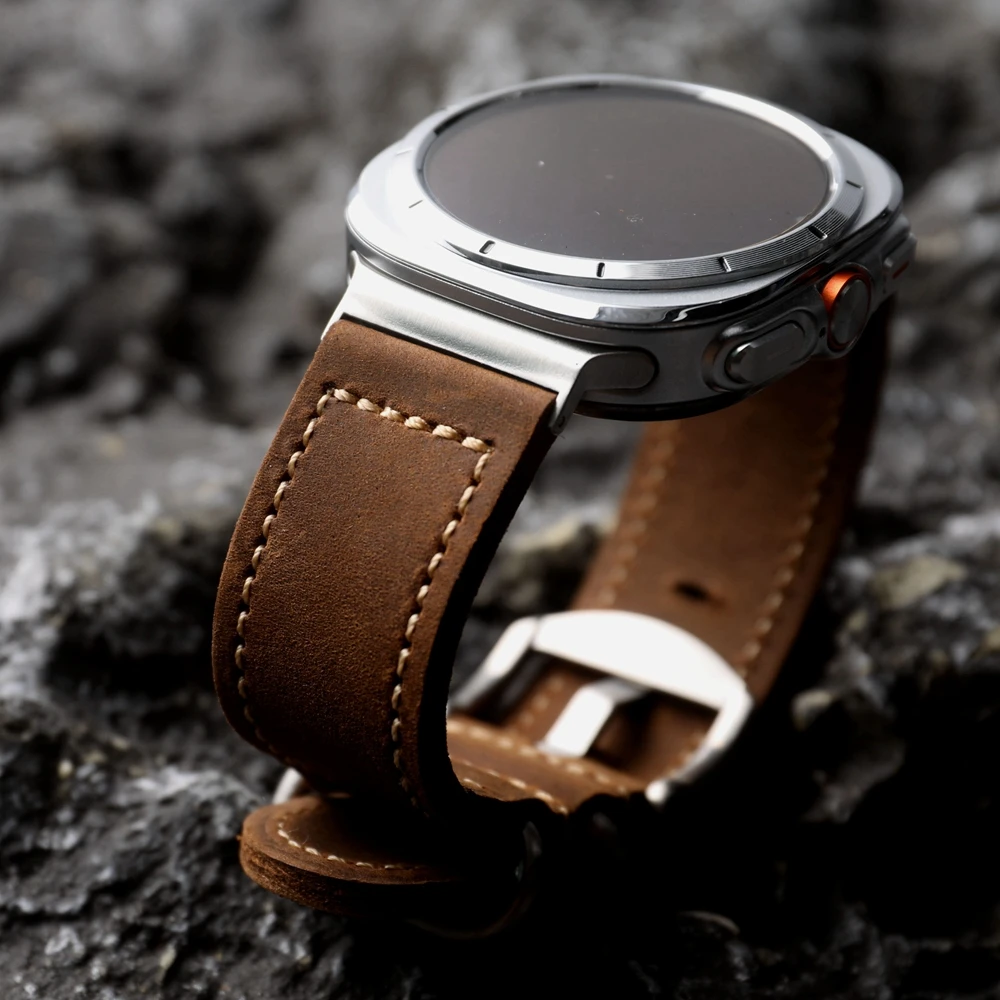 اليدوية طبقة الرأس حزام جلد البقر مناسبة لساعة غال...