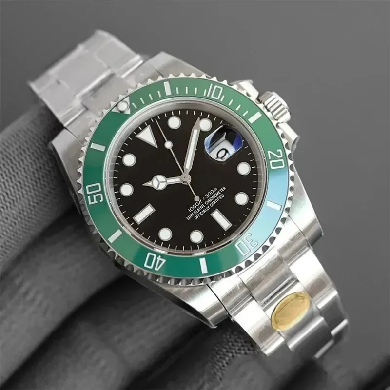 

Men Mechanical Luxury Brand Watch Submarine Green/Black Ceramic 904L Steel 1:1 Japan Movement Best Serial Number Edition Yacht