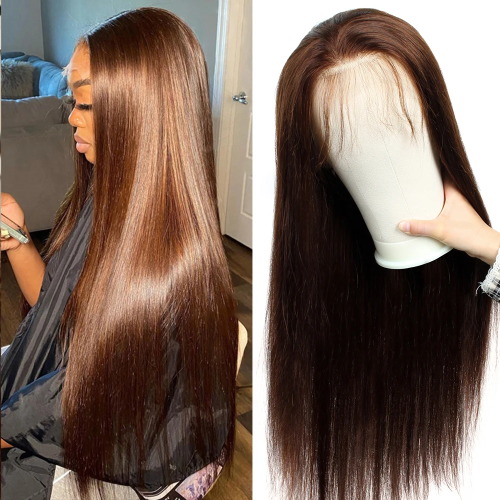 straight brown wig
