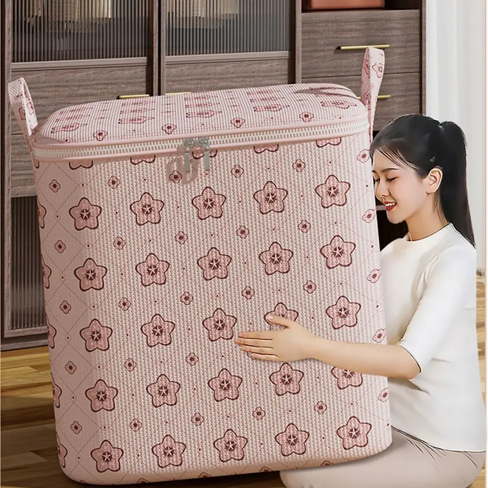 With Handle Clothes Storage Bins Clothes Organizer Foldable Quilt Storage Bag Dust-Proof Large Capacity Closet Storage Box 4