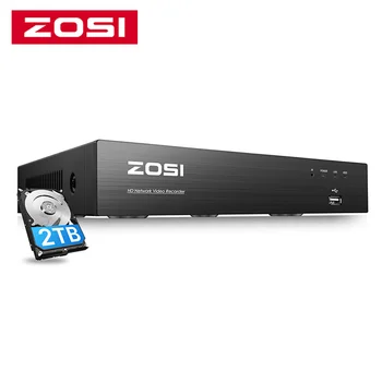 ZOSI 4K HD PoE NVR 시스템, 8CH H.265 + 비디오 감시 네트워크 녹음기, ZOSI 5MP 8MP PoE 카메라 전용 휴머노이드 감지