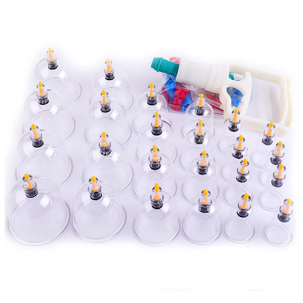 12/24 Cans Cups Chinese Vacuum Cupping Kit Pull Out Vacuum Apparatus Therapy Relax Massager Curve Suction Pumps 4