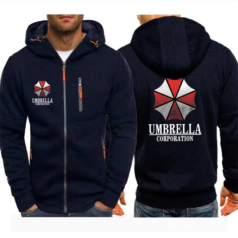 

Hoodies Men Jacket Umbrella Corporation Print Casual HipHop Harajuku Hooded Sweatshirts Mens Zipper Jacket Man Hoody Clothing