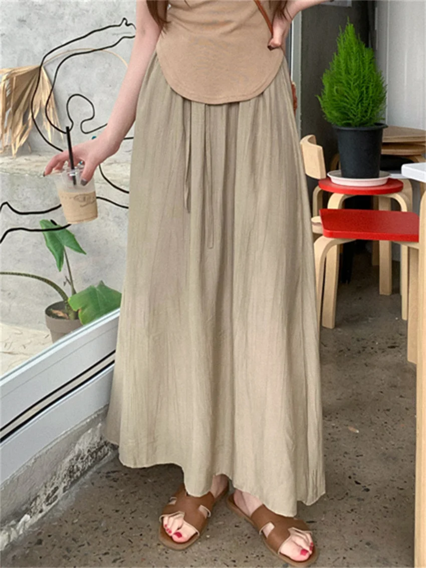 

Alien Kitty New Women Long Skirts Summer Minimalist Fashion 2023 Office Lady High Waist Streetwear Casual Chic Loose Slim