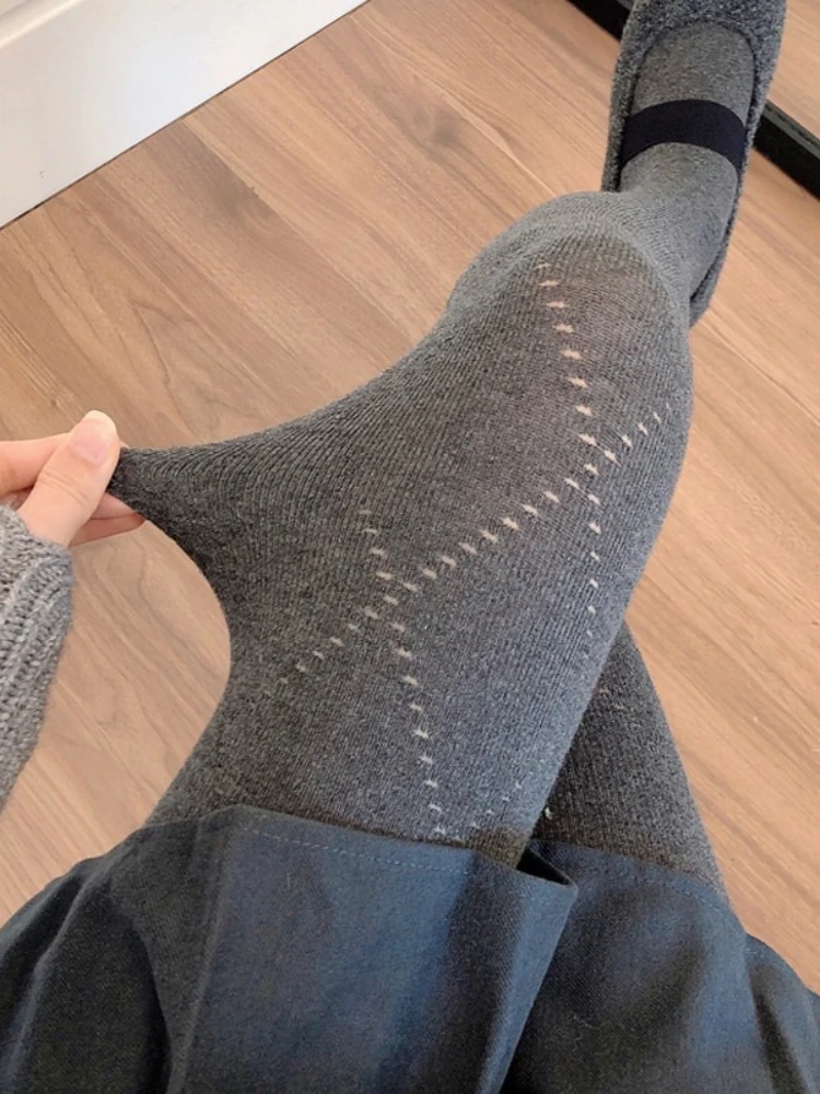 Hohe Qualität Hohl Raute Elastische Abnehmen Baumwolle Strumpfhosen Frauen Herbst Winter Warme Sexy Strümpfe INS Stil Mit Flachem Boden Strumpfhosen – Detail 5