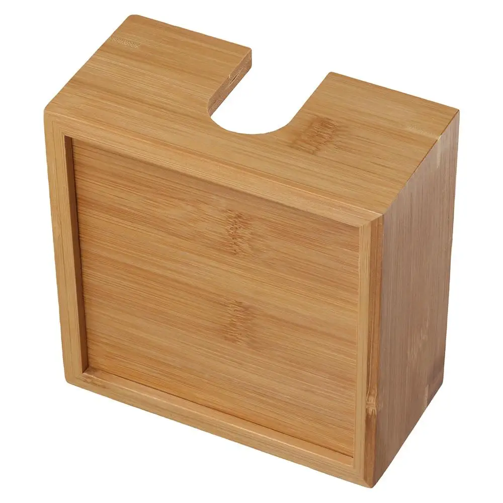 Neuer natürlicher Serviettenhalter, quadratisch, 5,5 x 5,5 x 2,75 Zoll, Tischplatte, freistehender Taschentuchspender, Bambushalter für Papierservietten – Detail 6