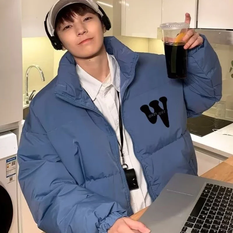 Men's Loose Cotton Down Coat, Korean Edition, Trendy and Handsome, Thickened, Hong Kong Style, Winter, New