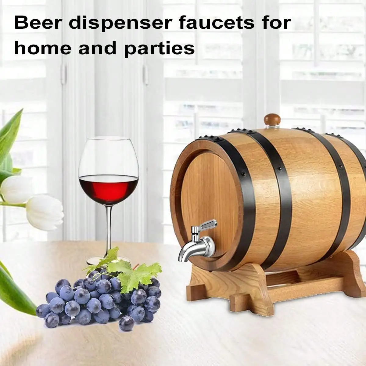 Vicloon 304 Roestvrijstalen Drankdispenser Vervangende Kraan Voor Vat Vergister Wijn Bier Drank Sapdispenser Kraan, Drankdispensers Kraan voor thuisbrouwen Tool Restaurant Bar (12 mm
