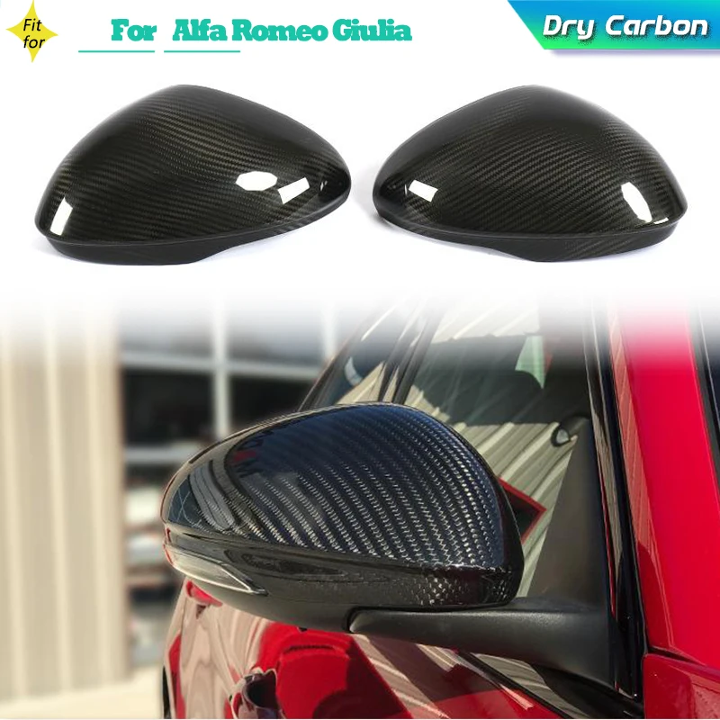 

Rearview Mirror Covers Caps for Alfa Romeo Giulia 2015-2018 Car Rear Side Mirror Caps Covers Shell Case Dry Carbon Fiber
