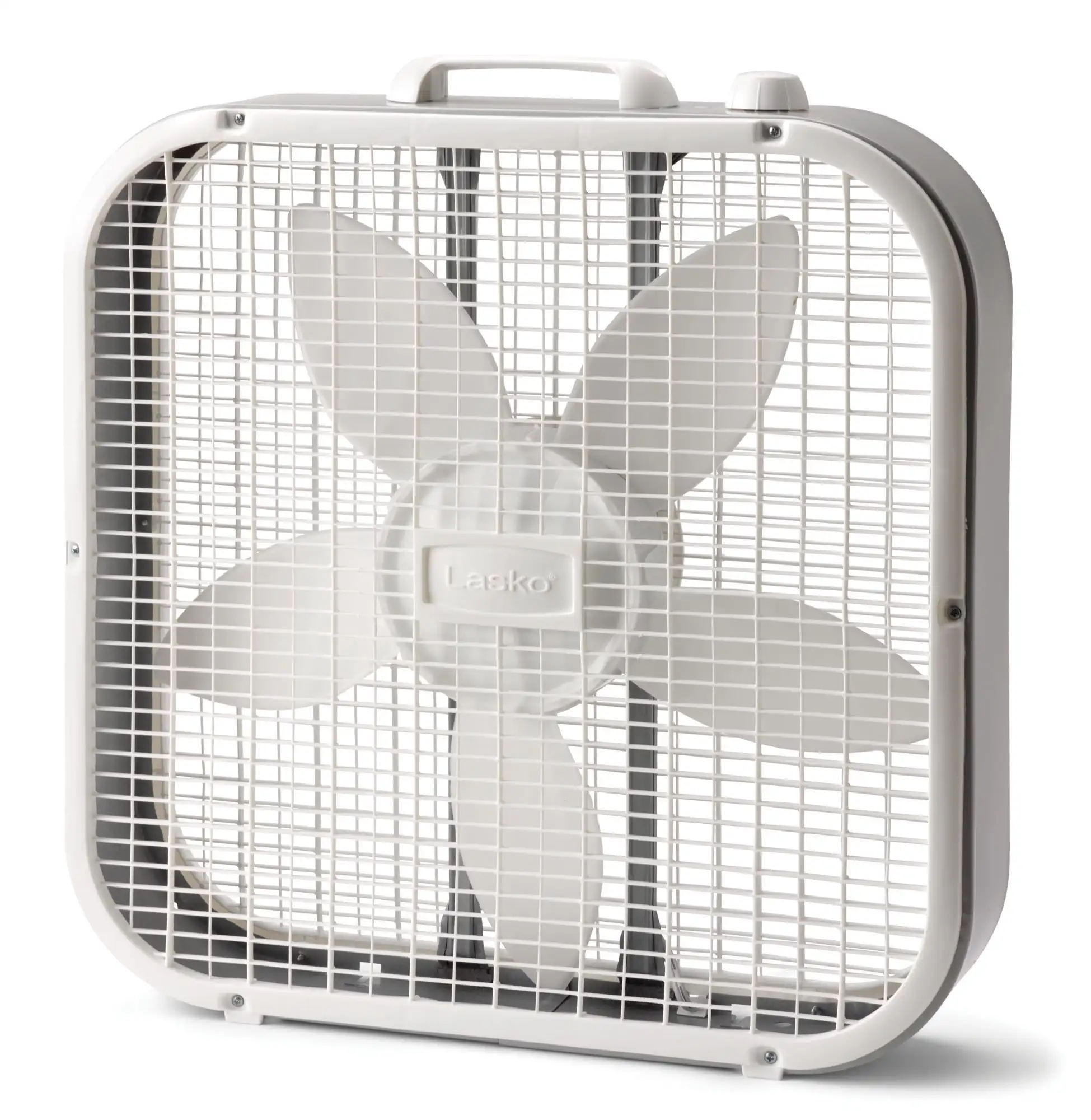 

Lasko 20" Classic Box Fan with Weather-Resistant Motor, 3 Speeds, 22.5" H, White, New