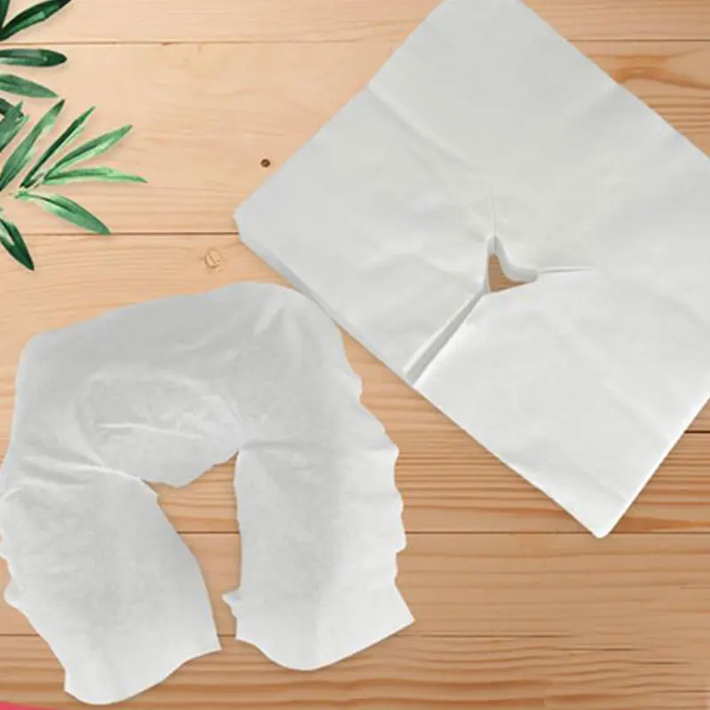 100Pcs Disposable Non-Woven Headrest Pillow Paper Beauty Spa Salon Bed Table Cover Massage Face Cradle Table Head Rest Covers 4