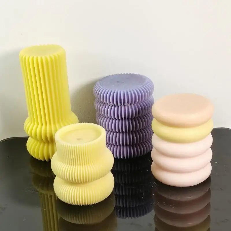 Cylindrical Scented Candle Silicone Mold Candle Making DIY Round Ball  Diffused Incense Stone Ornaments Gypsum Handmade Soap Mold