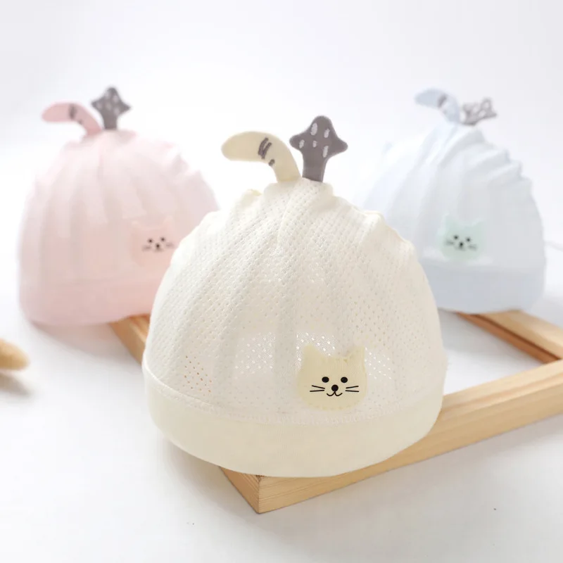 Newborn baby hat spring summer thin baby single-layer boneless newborn baby summer cute fetal hat baby hat spring and autumn thin girl cap cute super cute boy sun visor baby boom