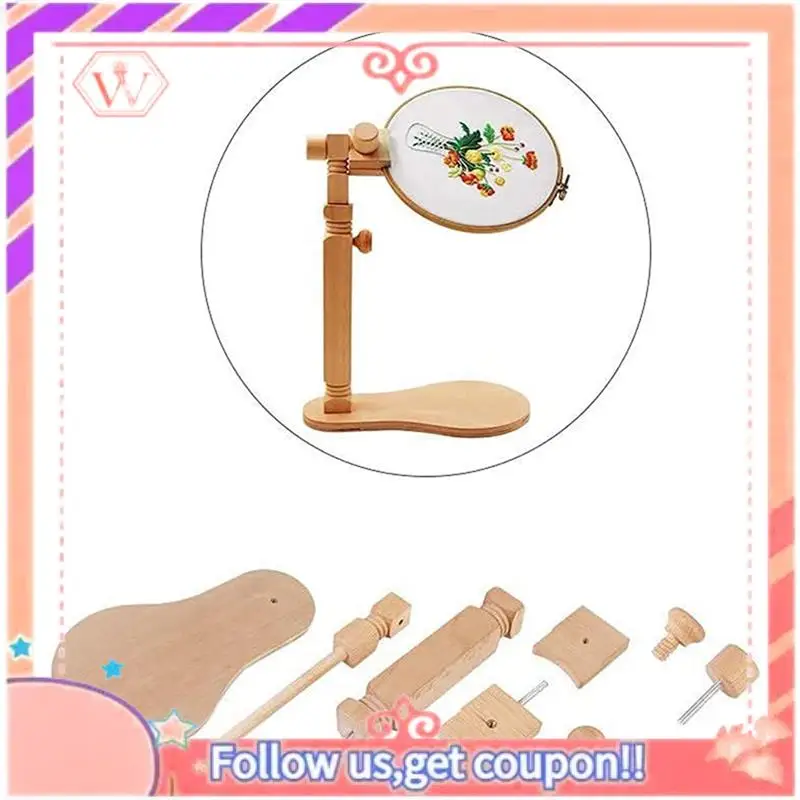 Embroidery Hoop Stand Lap Beech Wood Embroidery Hoop Holder Hands Free Needlepoint Frame Stand