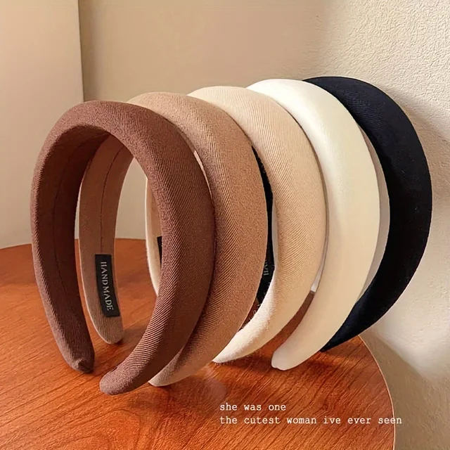 Wild Solid Color Sponge Headband for Women Fashion Girl Wash Face Wide Edge Simple Hair Band 4