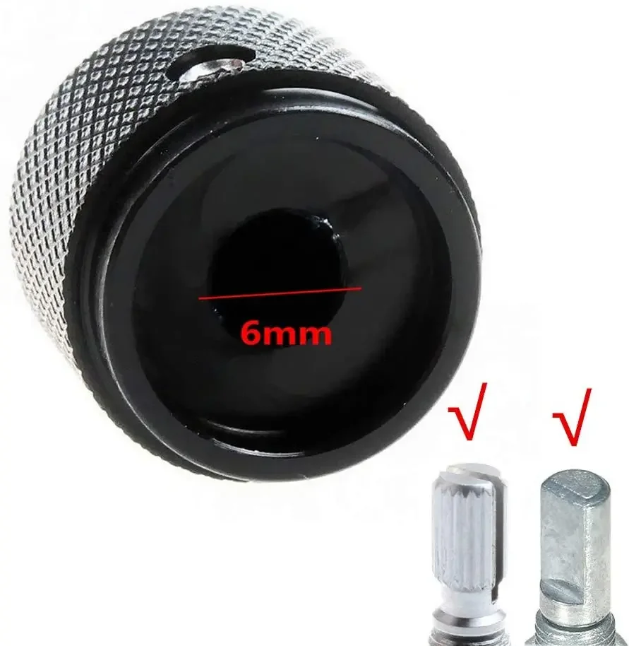 Manopola Volume In Alluminio Uxcell - 25x15 Mm - Tono Argento - Per Potenziometro