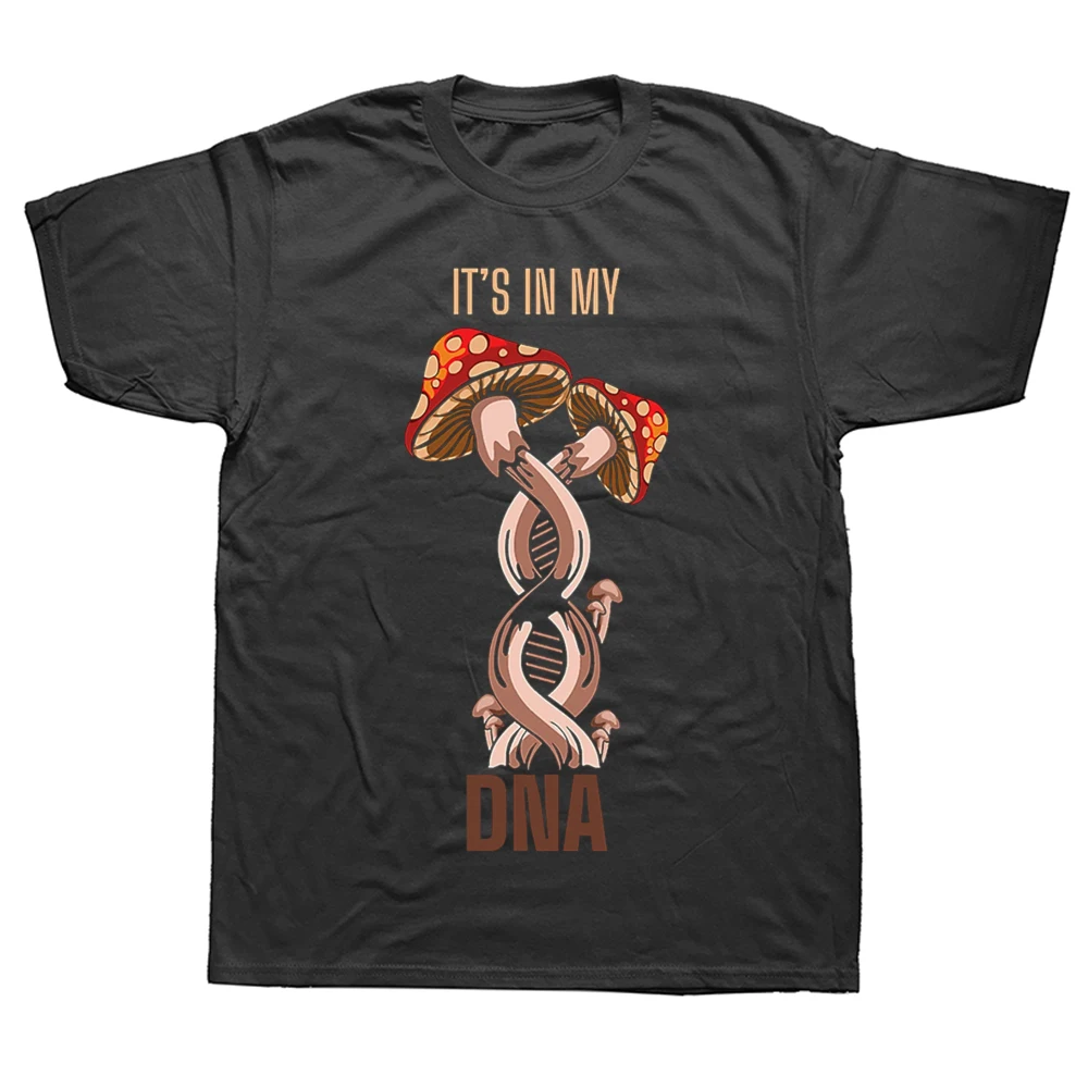 Lustiges T-Shirt mit Aufschrift „It's in My DNA Mycology Morel Mushroom“ für Herren und Damen, modisches, lässiges, übergroßes T-Shirt aus 100 % Baumwolle