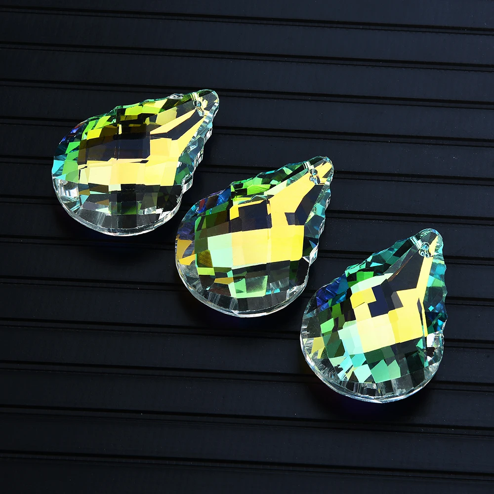1Pc 50mm Crystal Glass Prism Suncatcher Rainbow Maker Hanging Oval Pendant For Window Ornament Chandelier Parts DIY Home Decor