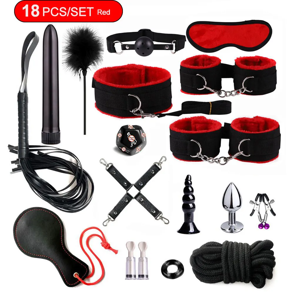 BDSM setovi BDSM vezivanje igračke za odrasle za žene muškarce lisice stezaljke za bradavice bič pljeskanje seks metalni analni čep vibrator guza_voghion.com
