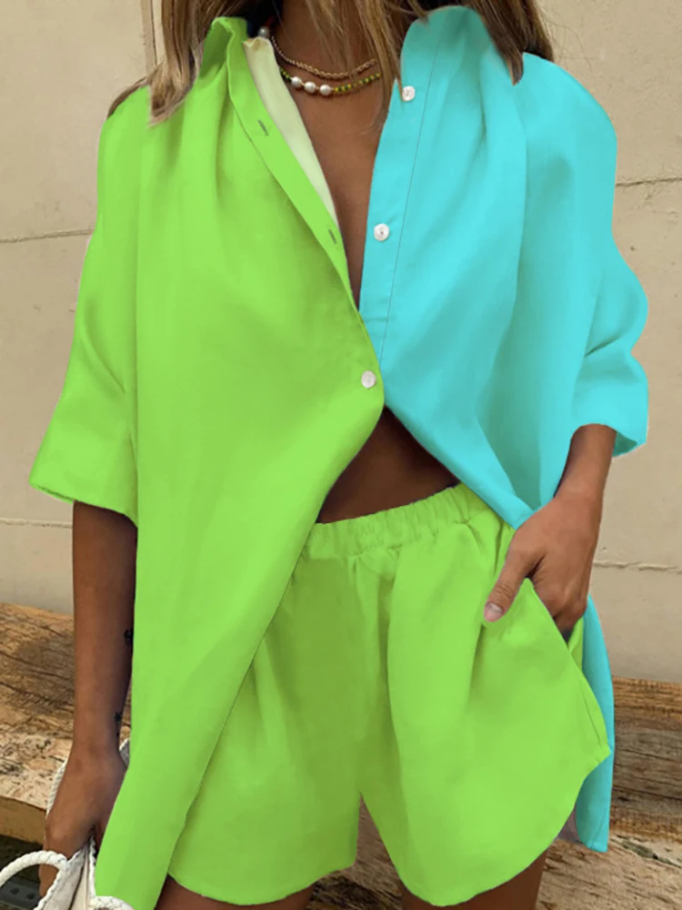 Conjunto Feminino LOMON 2 Peças - Shorts E Blusa De Verão Confortável