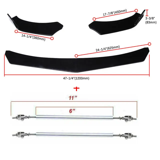 For Dodge Challenger SRT SXT RT Front Bumper Lip Splitter Spoiler