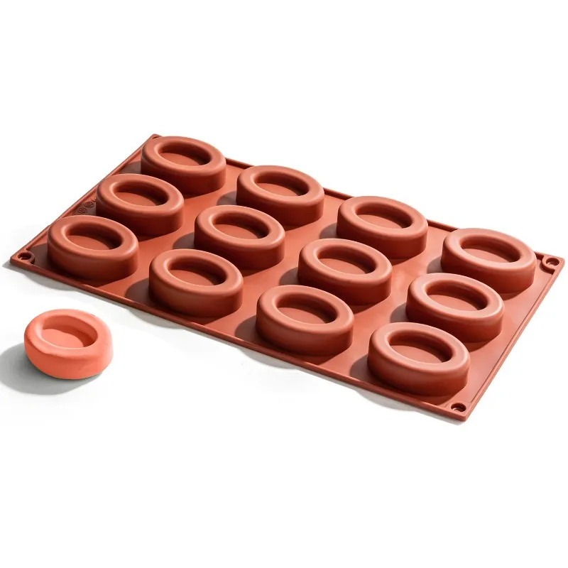 Silicone Mold 12 Cavity Oval Savarin Soap Mold Muffin Cupcake Pan