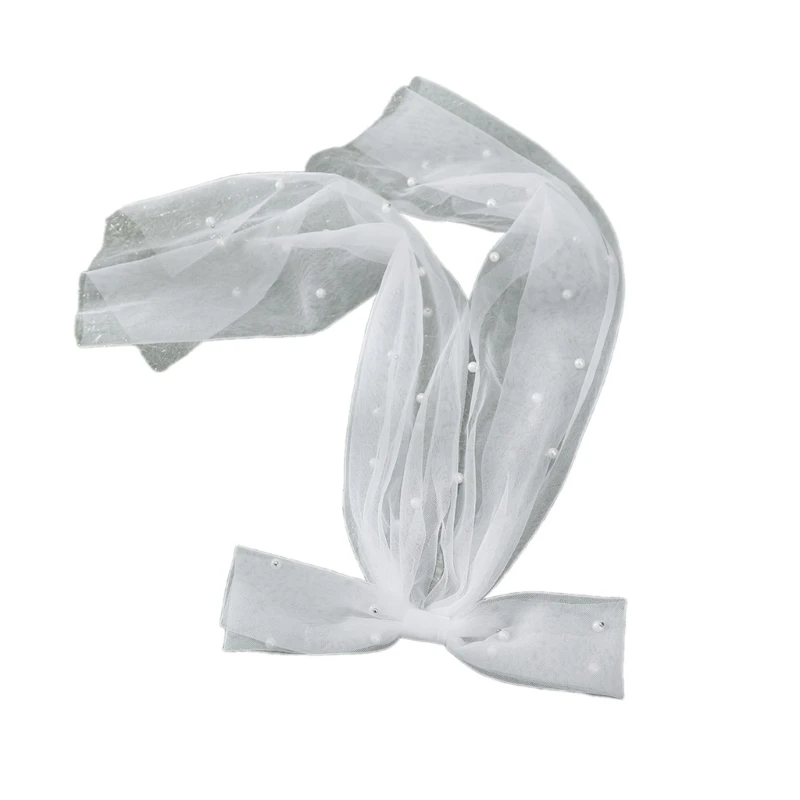 

Wedding Veil for Wedding Hen Party Bride Pearls Veil Head Scarf Photo Props