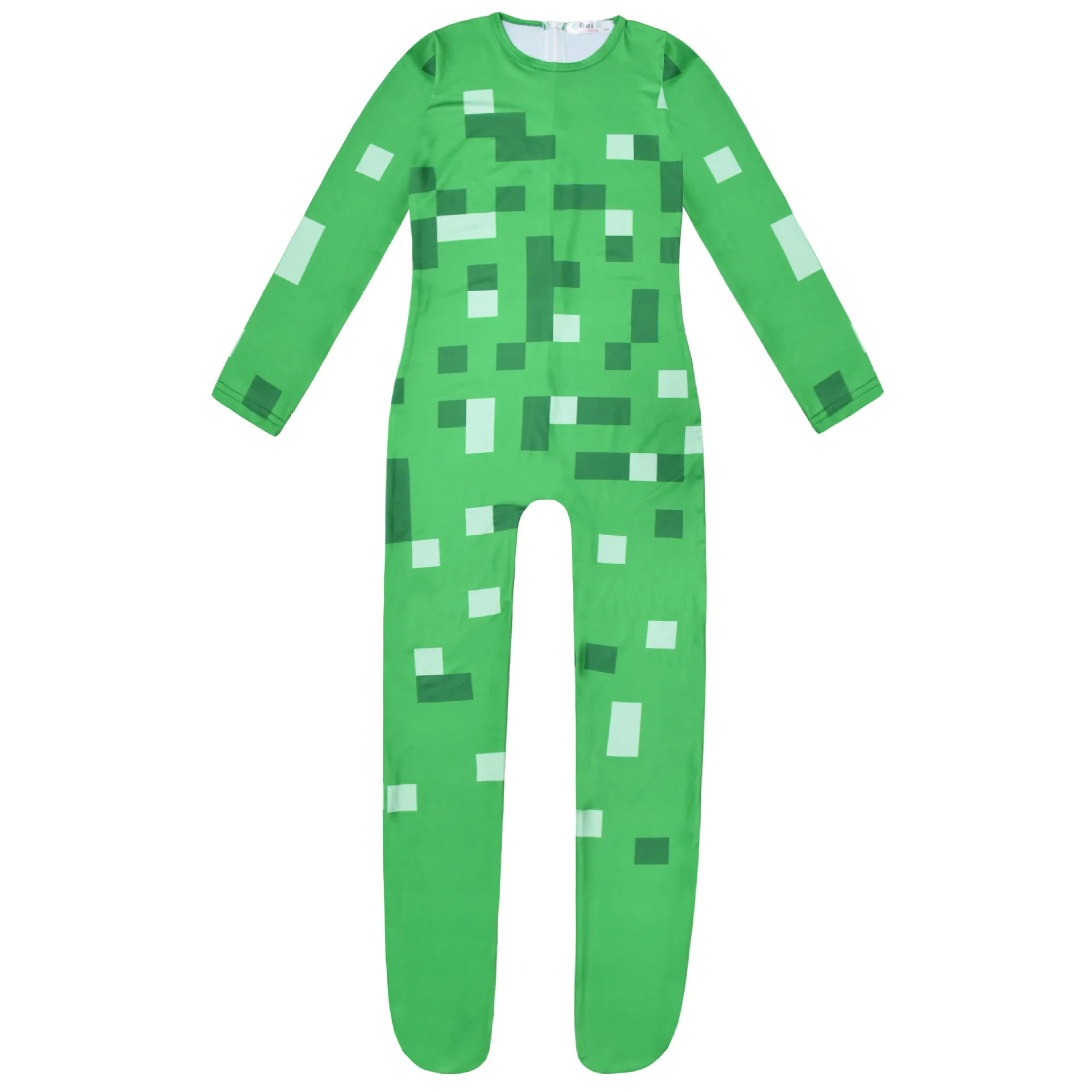 MC Game Theme Cosplay Character Classical Suit Costume Grey Green Halloween Kid with Headgear