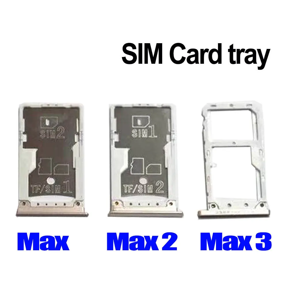 

10PCS Lots For Xiaomi Mi Max 2 SIM Card Holder Tray Card Tray Holder Slot Adapter For Xiaomi MI Max SIM Crad Tray Replacement