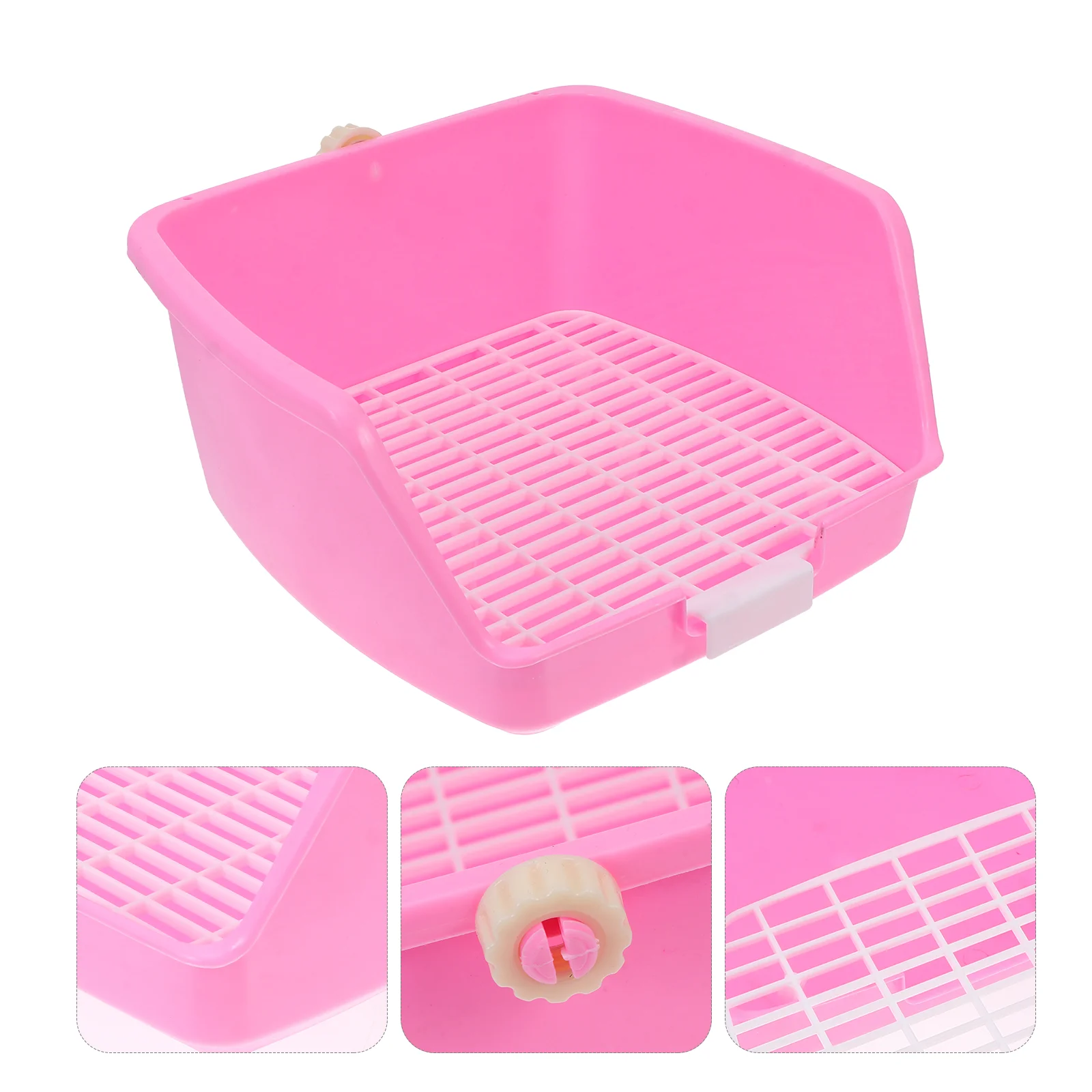

Rabbit Litter Box, Toilet Trainer Cage Pan Litter Bedding Box Fix on Cage for Guinea Bunny Mouse ( )