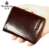 ManBang Luxury Men Wallet Genuine Cow Leather Male RFID Trifold Short Purse For Men with ID Window and Credit Card Holder 5