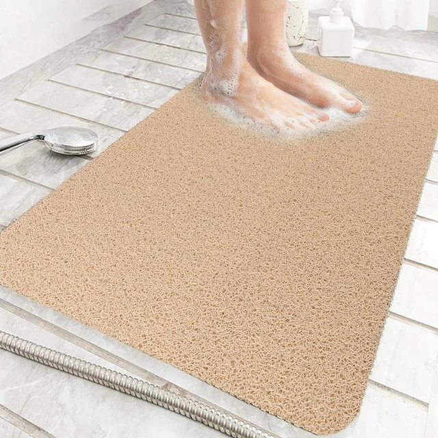 Non-Slip Shower Mat with Drain Bath Mat Quick Drying PVC Loofah for Tub  Shower Bathroom Phthalate Free