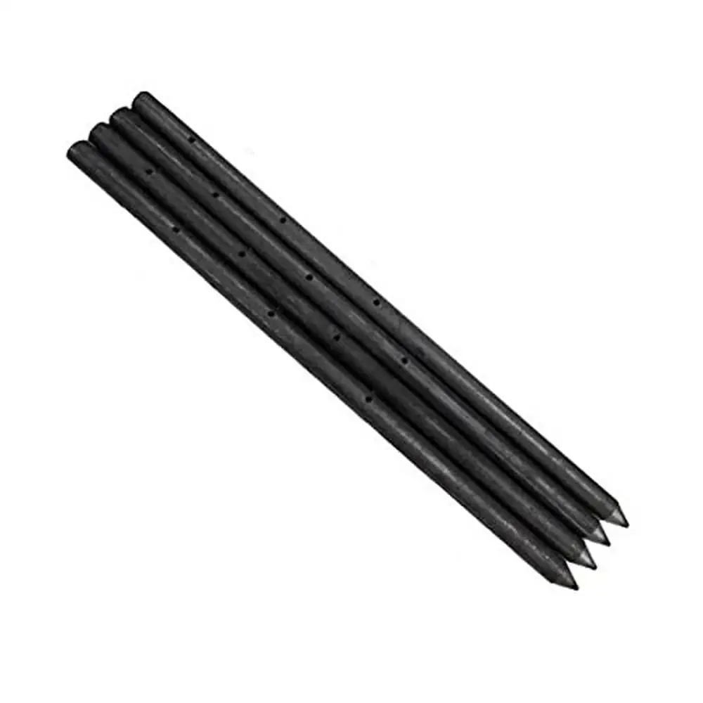 Round Steel Form Stakes 36" 10 Pack Pointed Concrete Garden Pre-Drilled Impact Resistant Multi-Purpose Black 36"L x 0.75"W Flat