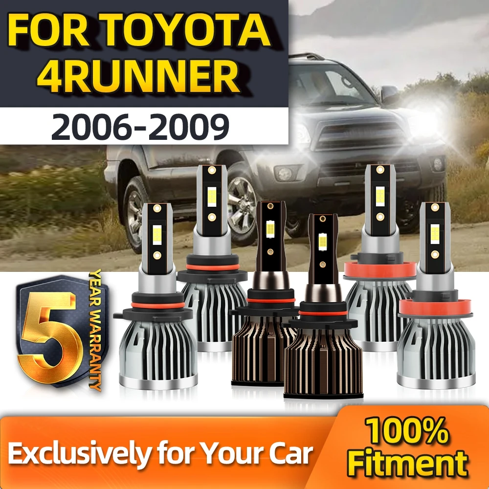 

TEENRAM Combo 9005 H11 High Low 6000K Lighting Range LED Headlight Fog Lamp 9006 For Toyota 4Runner 2006 2007 2008 2009