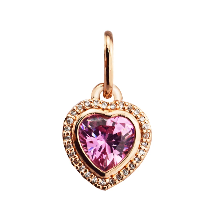 

Autumn Sparkling Love Beads for Jewelry Making 925 Silver Rose Color Pink Charms Jewellery Fits Women Diy Bracelet
