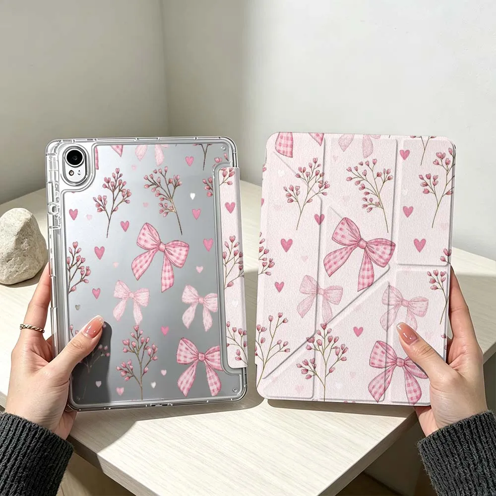Bow Floral Heart Pattern Soft Tablet Case