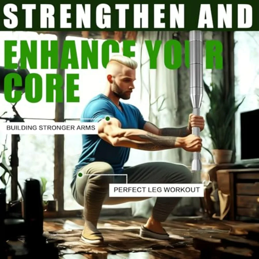 Adjustable Macebell - 6-in-1 premium steel indian club for Full Body, Shoulder, and Forearm strength training - ideal for Fitnes