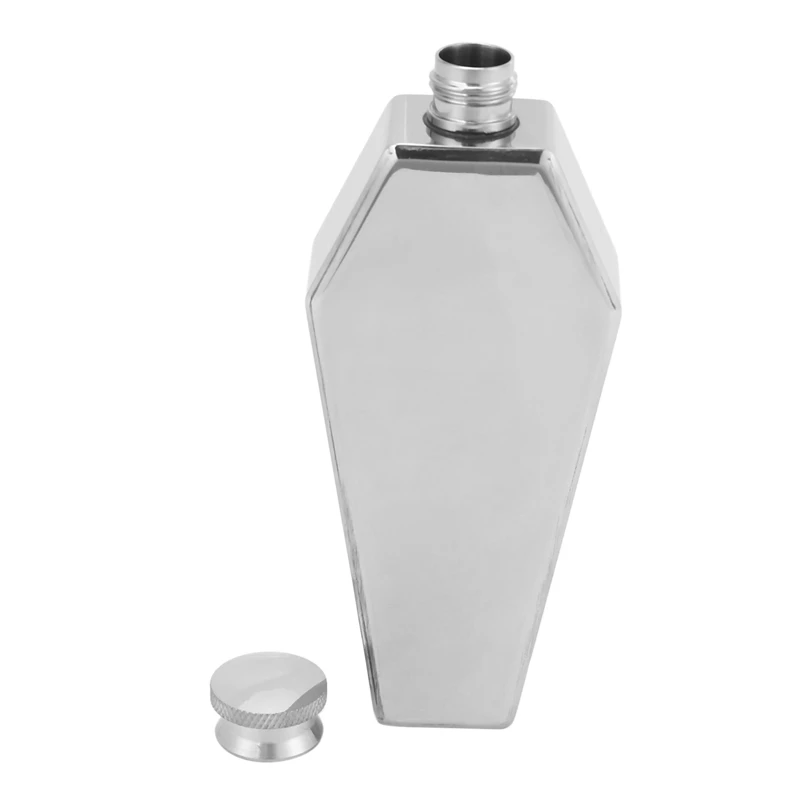 Mini Flasque Personnalisée en Forme de Cercueil, Flcopropriété Portable en Acier Inoxydable, Pot à Vin de Voyage, 100ml, 3X