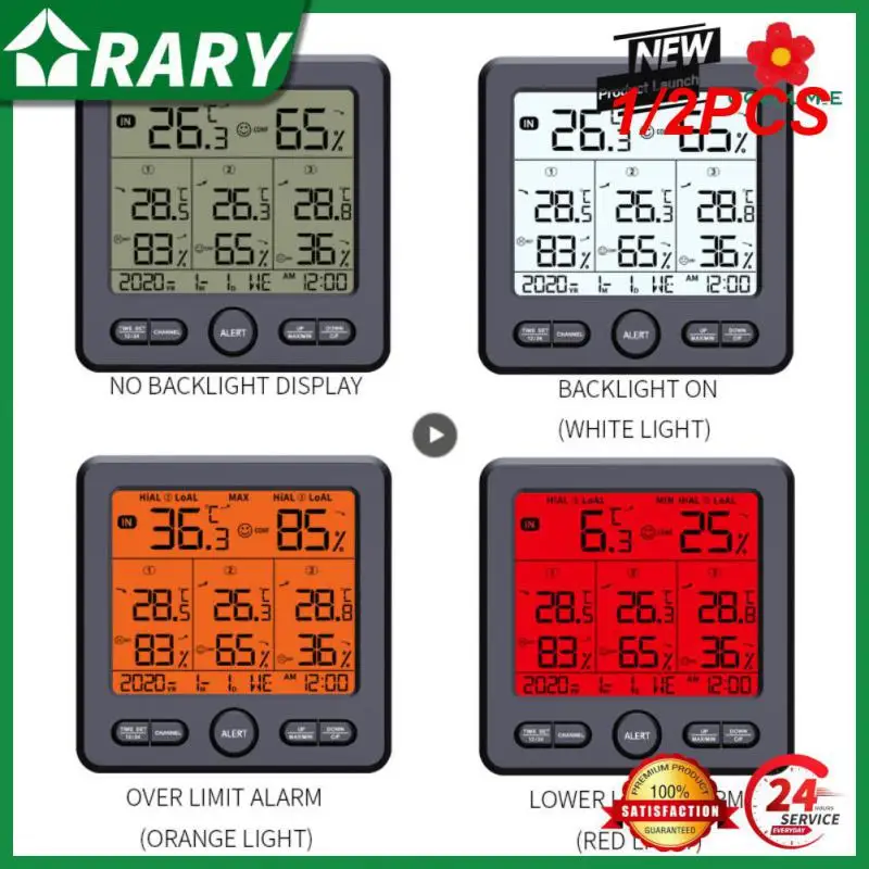

1/2PCS Wireless Weather Station Thermometer TS-6210 Digital Temperature Sensor Hygrometer WithRemote Sensors Battery Powered