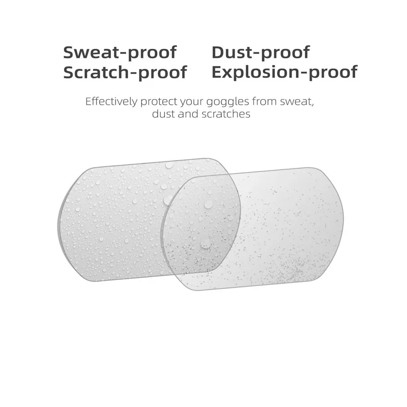 Lot de 4 protections en verre trempé pour lunettes FPV V2, vue éclatée des films.