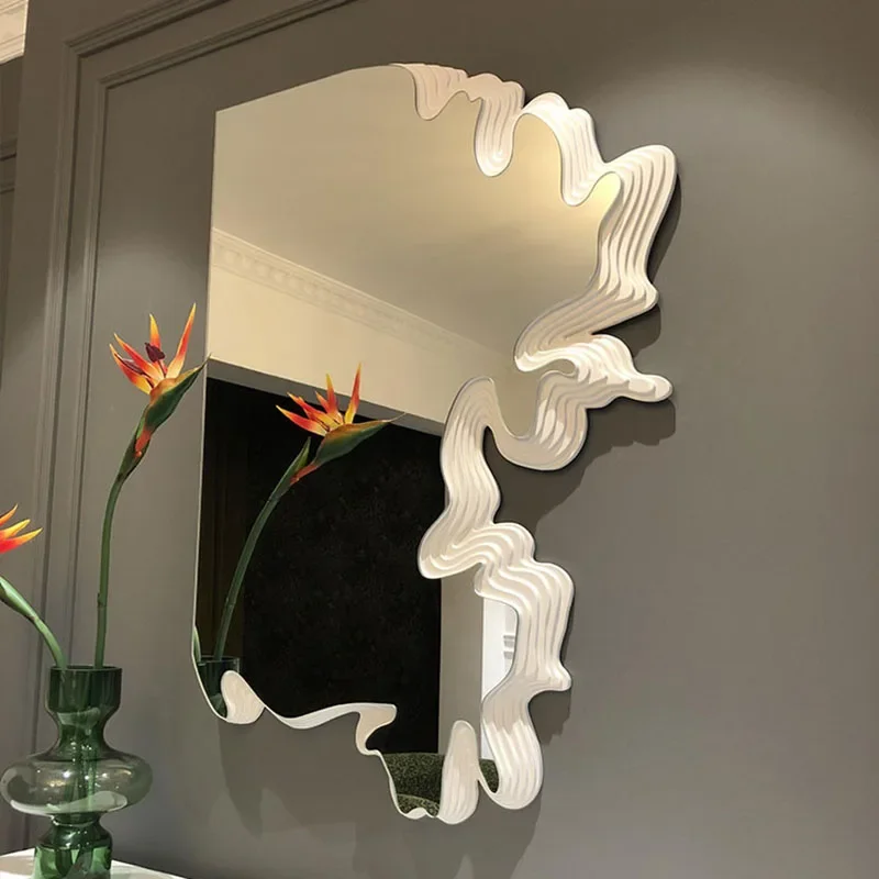 

Light Makeup Shower Decorative Mirror Bathroom Irregular Custom Aesthetic Decorative Mirror Wall Ayna Decoration Home YX50DM