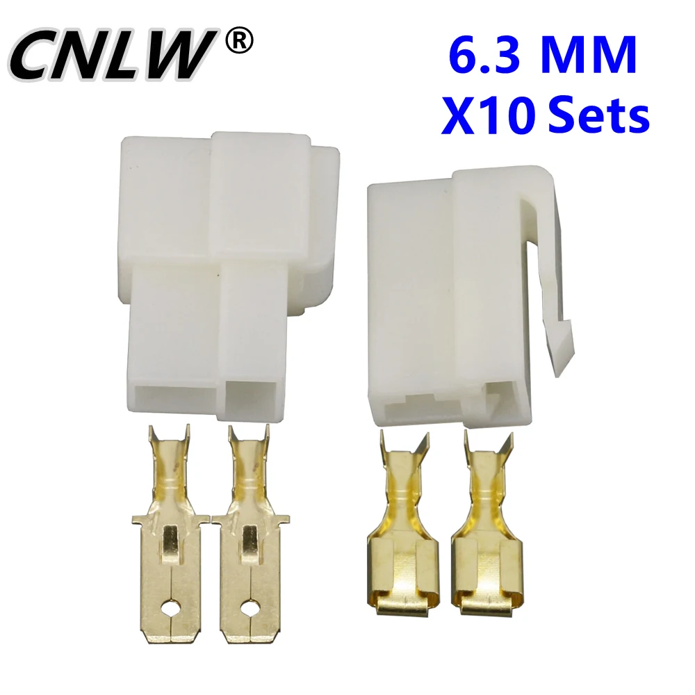 10 Sets 6.3mm 2Pin DJ7021-6.3-11/12 Automotive Electrical Connector ...