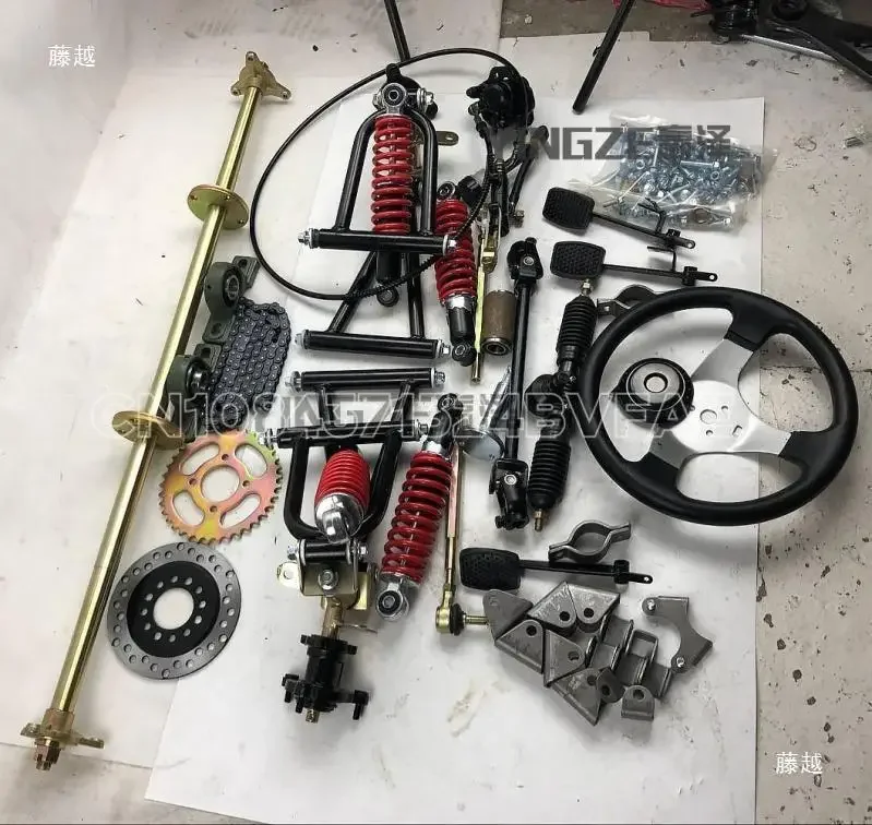 Go Kart 1M Axle Kit Off-road Modified Steering Suspension Rear Front and Disc Brake 6 Inch  Wheel 7 Inch  Wheel 8 Inch  Wheel 4
