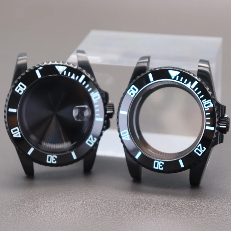 

Black 40mm Watch Parts Case 28.5mm Dial With C3 Luminescence Ceramic Bezel Insert Fit NH34 NH35 NH36 Miyota8215 ETA2824 Movement